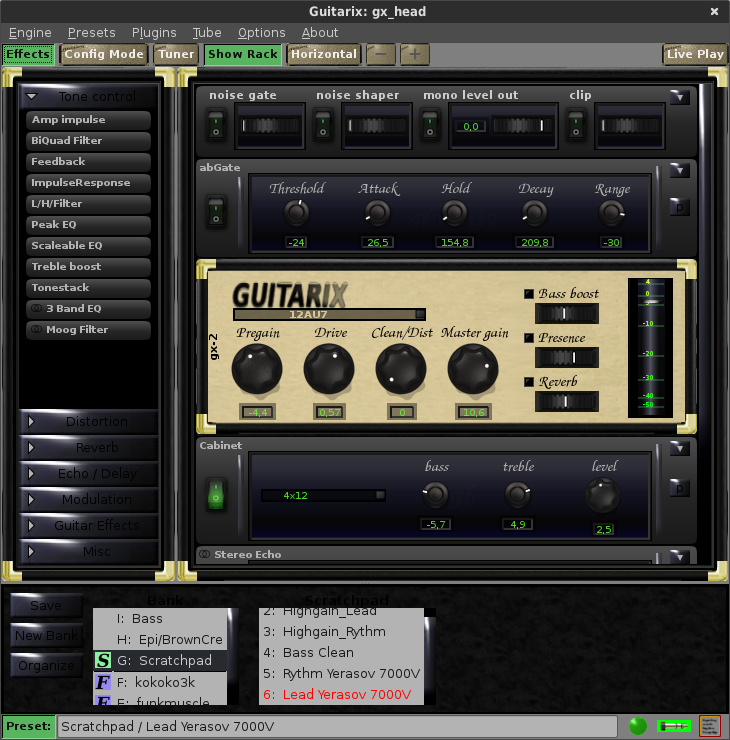 Guitarix screenshot